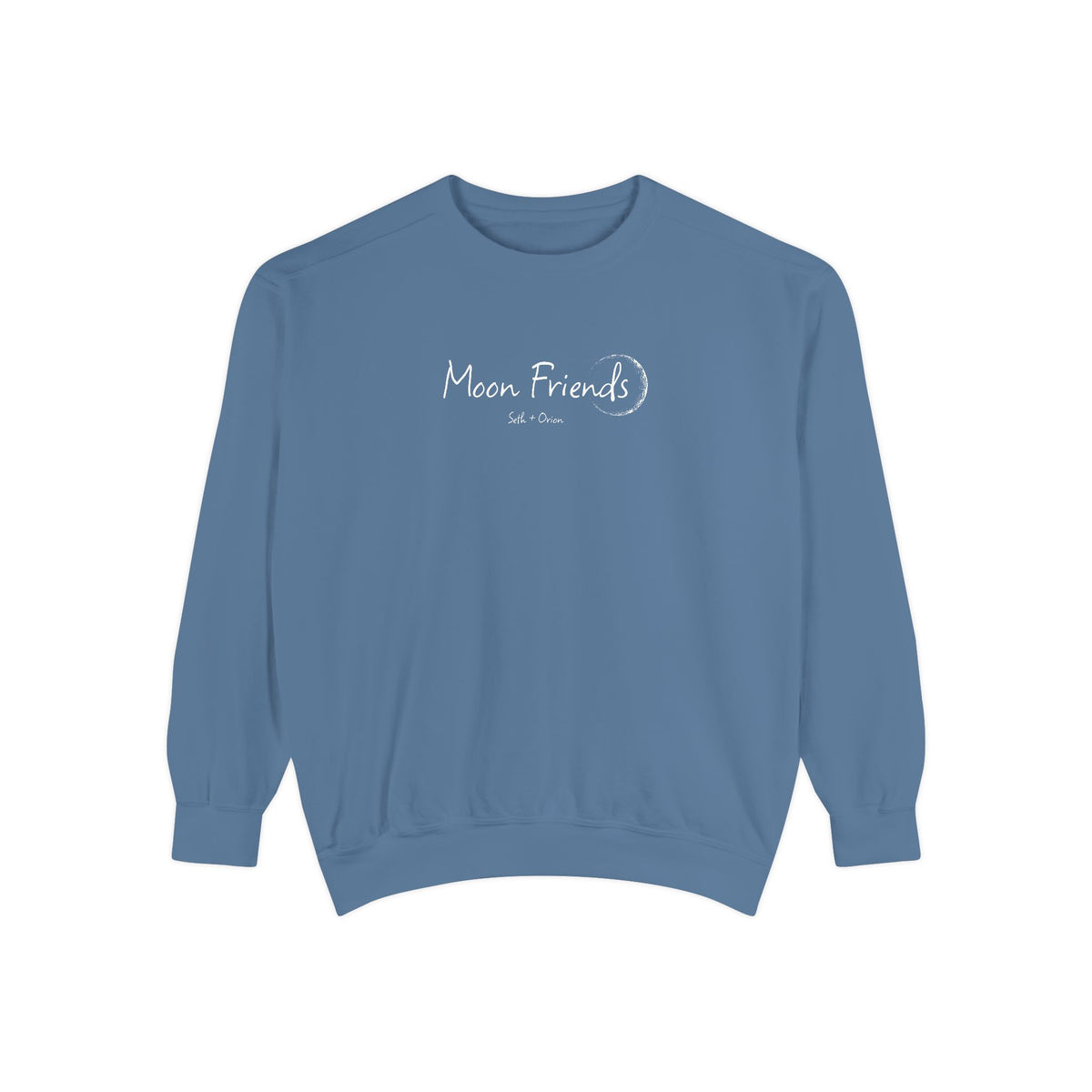 Zodiac Academy inspired oversized crewneck sweatshirt by thtgrlreads featuring a vintage-washed moon friends graphic in subtle white print, from the cozy crewnecks collection.