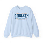 Light blue Carlsen Research Lab crewneck sweatshirt with Stanford University graphic, Thtgrlreads Ali Hazelwood Love Hypothesis merch for book lovers
